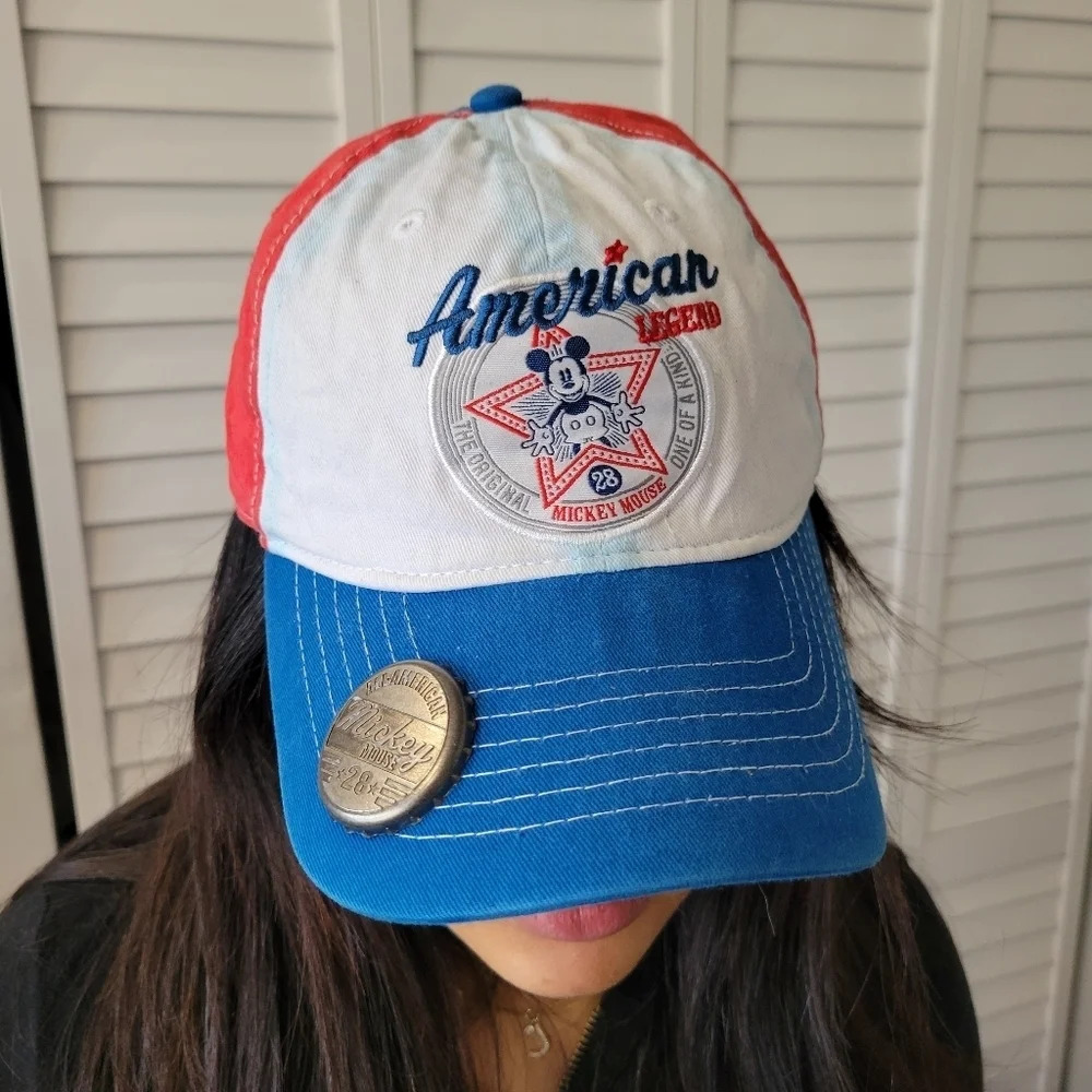 Disney Parks Mickey Mouse Baseball Hat Bottle Opener Adjustable Americana Cap